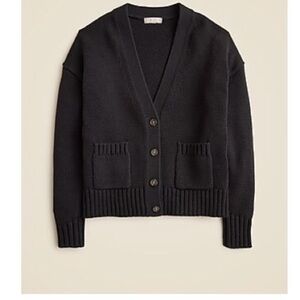 J.Crew Heritage Cotton Relax Black Cardigan